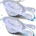 2Pcs 3Inch Toilet Flapper Replacement Kit for 99-827 Toilet Flap Parts Flapper Rubber with Stainless Chain Replacement Parts For Similar Models Easy to Install Clear