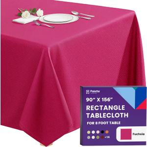 Gee Di Moda Rectangle Tablecloth - 90 x 156 Inch Fuchsia Table Cloth for 8 Foot Tables with Floor-Length Drop - Heavy Duty Washable Fabric for Holiday Party, Dinner, Weddings & Baby Shower