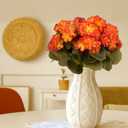 6 Bundles Artificial Fall Flowers Faux Mums,UV Resistant Fake Flowers Silk Flowers Fake Mums for Fall Decor Outdoor Indoor Table Centerpiece Kitchen Pot Porch Wedding Garden Cemetery Autumn