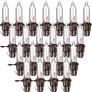 Mudder 60 Count Christmas Tree Replacement Light Bulbs 2.5v 0.425 Watt Replacement Bulb Mini Incandescent Wire String Lights Decoration for Prelit Xmas Tree(Brown Base with Warm White Bulb)