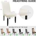 PU Leather Dining Chair Covers Removable 100% Waterproof Chair Covers for Dining Chairs Set of 6, Stretchy & Soft High Back Kitchen Chairs Cover Protectors (Cream)