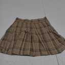 RITERA Plus Size Basic Versatile Stretchy Elastic Waist Flared Casual Mini Skater Skirt/Pleated Plaid Skirt for Women, Khaki, 30
