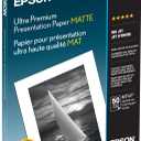 Epson Ultra Premium Presentation Paper MATTE (8.5x11 Inches, 50 Sheets) (S041341),White
