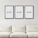 Framed Neutral Abstract Wall Art, Set of 3 Modern Canvas Prints Paintings Artwork for Walls, Minimalist Black and Beige Pictures for Living Room Hallway Stair Bedroom Office Wall Decor 16x24 Inch, 16" W x 24" H x 3Pcs