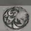 Cast Iron Trivet, 7.28 inch Metal Trivet for Hot Dishes, Heat-Resistant Decorative Trivets to Protect Dining Countertop or Kitchen Decoration with 2 Silicone Mini Pinch Mitts (Leaves)