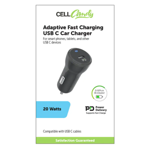 CellCandy - Dual Port Car Charger - USB-C & USB-A