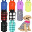 Reginary 10 Pack Medium Dog Sweaters Fleece Pet Dog Clothes with Leash Ring Soft Warm Winter Puppy Plaid Shirt(Stylish)