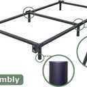 Bedsnus Twin XL Size Bed Frame, 9 Inch Metal Basics Bed Frame,High Profile Base for Box Spring, 6-Leg Support, Noise-Free, Easy Assembly, Black
