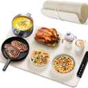 Food Warming Mat,Fast Heating Silicone Electric Warming Tray with Automatic Timing Function, Raised Feet Protects Table, spire Buffet Hot Plates Heat Pad