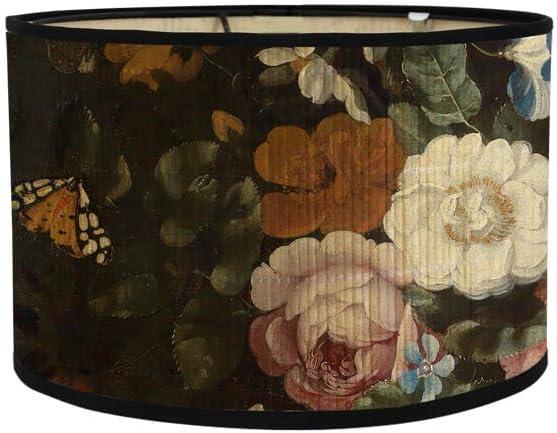 Lampshade E27 Vintage Bamboo Lampshade Flower Pattern Lantern Shade Cover Light Accessory for Pendant Table Lamp Floor Light (D)