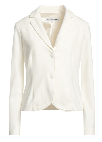 Women's Classic Two-Button Slim Fit Blazer Jacket, Cream, Medium