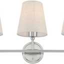 AUTELO 3 Light Modern Brushed Nickel Bathroom Vanity Light Fixtures | Vintage 23.2 Inch Bathroom Light Fixtures Over Mirror, Ideal for 28-38" mirrors,Wall Sconce for Bathroom Bedroom, E26, 23.23", 3-Light