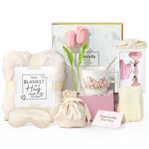 Mothers Day Gifts for Mom, Happy Birthday Gift Boxs for Mom Women Her Sister Wife Grandma Daughter Friends Coworker Birthday Gift Ideas, Get Well Relaxing Gift Basket Set, Teacher Appreciation Gifts
