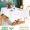 Urban Villa Tablecloth White Table Cloth Tabletop Cover Kitchen Dining Tablecloth 85% Cotton 15% Polyester Great for Parties Wedding Holiday Dinner Rectangle 60x102 Inches 8-10 Seat Table Cloth
