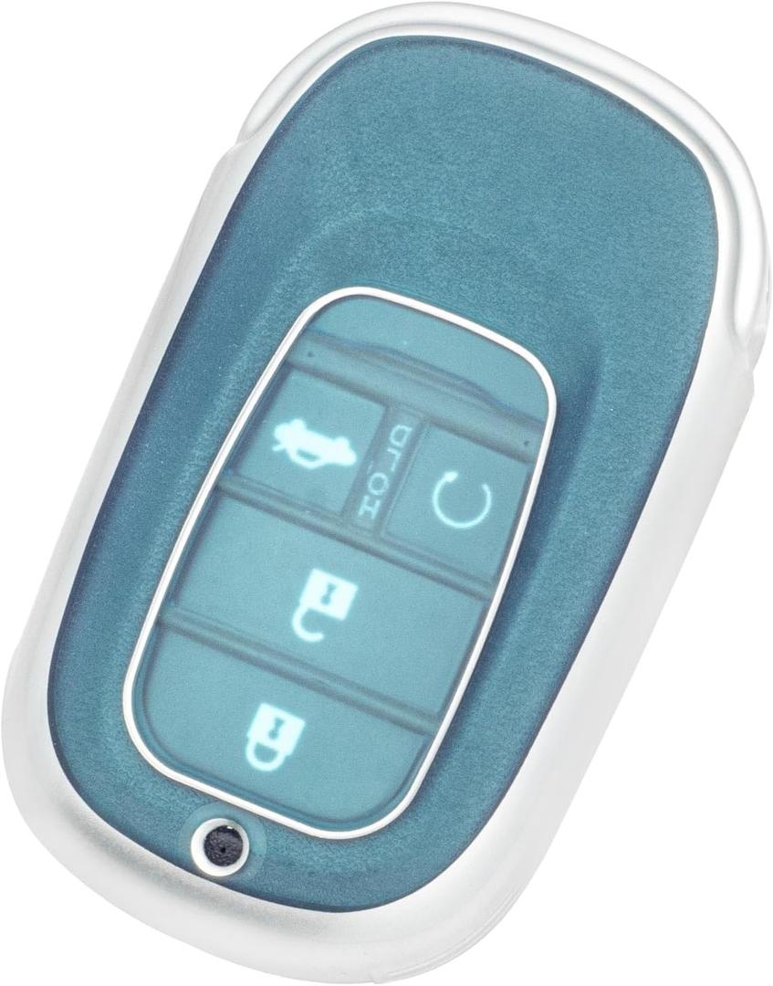 TANGSEN Smart Key Fob Case Cover Compatible with Honda Civic VEZEL RV3 RV4 EHEV RV5 RV6 2 3 4 5 Button Keyless Entry Remote TPU Transparency Frosted Key Shell