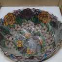 Tiffany Style Lampshade Replacement 16-Inch Rose Stained Glass Lamp Shade Only for Floor Lamps Table Lamps Pendant Lamps