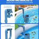 DeeprClean Upgrade Above Ground Pool Skimmer Comes with 3 Socks, Anti-tilt Wall Mount Surface Skimmer, Removable Skimmer Basket, Adjustable Height Bracket, Auto Skimming Pool Surface Leaves - Blue