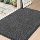 BEQHAUSE Dirt Trapper Door Mat 32" x 48", Non-Slip Washable Doormats Entrance Mat, Dirt Resistant and Absorbent Welcome Mat, Low Profile Floor Mats for Front Back Door and Entryway, Charcoal