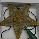 Dazzle Bright 11'' Star Tree Topper, Glitter Christmas Tree Top with 10 Lights, Xmas Tree Decoration (Gold)