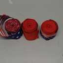 Solsew 3 Rolls Red White and Blue Patriotic Ribbons 250th 4th of July Double Sided 18 Yards 2.5 Inch American Flag Burlap Wired Edge Ribbon for Independence Memorial Day Wreath Party Decor