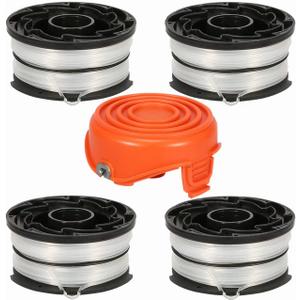 DF-065 String Trimmer Spool Compatible with Black and Decker GH710 GH700 GH750 DF-065-BKP Weed Eater Refills Line 36ft 0.065" Auto-Feed Dual Line Edger with RC-065-P Spool Cover (4+1)
