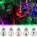 1 Pc Christmas Bulbs String Lights 6.6ft 10 LED Snow Globe Lamp Spherical Lights with Tree Snowman Candy Santa Claus Gift Box for Bedroom Table Party Battery Operated (Colorful Light)