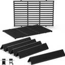 Spirit E310 Grill Parts for Weber Spirit, 17.5" Grill Grates 15.3" Flavorizer Bars for Weber Spirit 300 & GS4 Spirit II 300, Spirit E-310 E-315 Grills with Front Control Knobs for Weber 7638 7636