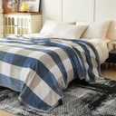 Fleece Bed Blankets Throw Size - Soft Lightweight Plush Fuzzy Cozy Luxury Blanket Microfiber Throw for Couch Bed,All-Season Breathable,40x60 Inches (Checkered Blue)