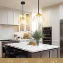 Emak Black and Gold Pendant Lights, 10 Inch Large Pendant Light Fixtures with Clear Glass Shade, Modern Farmhouse Island Lights for Kitchen, Dining Room, Bathroom, Bar, PL131-BKBGD-CG