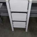 WOA WOA 3 Step Ladder, Foldable Step Stool, Aluminum Lightweight Ladder for Home Kitchen Closet, Anti-Slip Pedals, Ease of Folding, Portable, 300lbs Capacity - White
