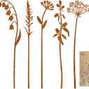 Metal Flowers for Outside,Decorative Garden Stakes,Flower Bed Decor Plant Stakes,Metal Art for Outside,Yard Art Outdoor for Lawn Yard, Walkway and Flower Garden, 3x14 inches