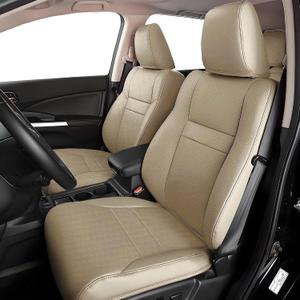 Seat Cover Custom Fit for Honda CRV 2015 2016 Faux Leather Car Seat Covers Full Set CR-V Seat Protector Compatible Airbag(5 Seats,Beige)