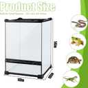 Reptile Terrarium 10"x10"x14", Full Glass Tank Enclosure for Small Reptiles, Geckos, Frogs, Lizards, Snakes, Spiders, Turtles, Vertical Rainforest Habitat