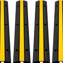 VEVOR Rubber Cable Protector Ramp, 4 Pack, 1 Channel Heavy Duty Traffic
