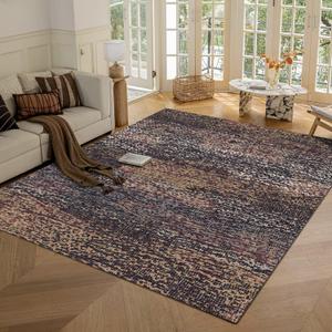 Washable Area Rug - 1/6 Thick - Stain & Water Resistant Non-Slip - Resistant Rug for Living Room, Bedroom, Nursery, Pet & Child Friendly, Vintage Charm Area Rugs (Rust, 3' x 5 ') (3' x 5' (Rectangular), Depth-rust)