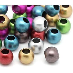 Multicolor Matte Metallic Acrylic Large Hole Beads 12mm with 5.7mm Hole, 400 Count