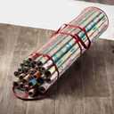 2 x ZOBER Round Christmas Gift Wrapping Paper Organizer Storage - 40 Inch Gift Wrap Storage Containers - Wrapping Paper Holder, Clear PVC Waterproof, Fits 25 Standard Rolls - Red