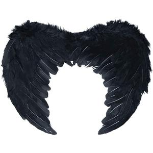 Sunboom Angel Wings Adult Women - Angel Costume Feather Wings for Kids Girls (Small 17.71"*13.78", Black)