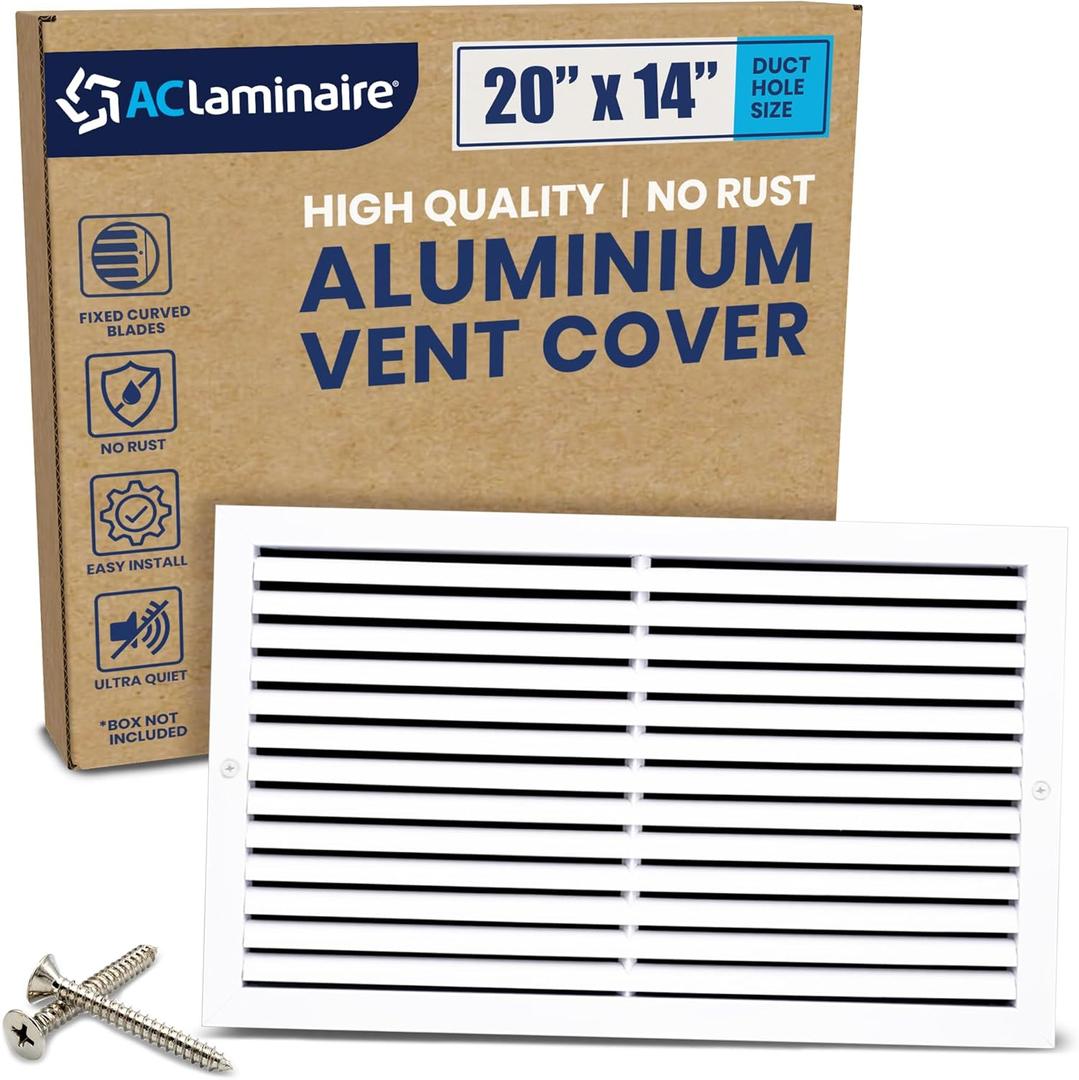 20" x 14" (Duct Hole) Decorative Air Return Vent Cover  Aluminum HVAC Grille for Ceiling & Wall, Rustproof AC Return Vent, Premium Modern Design, 21.6" x 15.6" Face, Ideal for Home HVAC