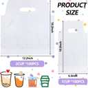 Tinlade 200 Pcs Clear Handle Drinking Poly Bags Bulk 2 Cup and 1 Cup Plastic Portable Cup Carrier Holder Bag Packaging Delivery Hanging Hole, 6.3 x 10.2, 12.2 x 10.2 Inch