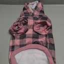KOOLTAIL Plaid Dog Hoodie Pet Clothes Sweater with Hat and Pocket for Small Medium Large Size Dogs, Soft Winter Warm Pet Cold Weather Coat, Fleece Fall Dog Hooded Sweatshirt for Puppy Cats, PinkSM