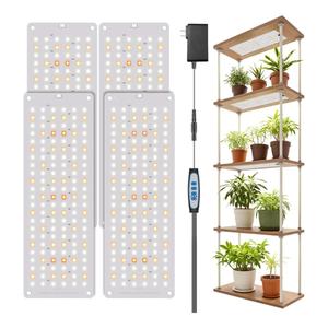 Garpsen Grow Light, 6000K Full Spectrum Plant Lights for Indoor Growing with Auto Timer 6/12/16H, 5 Dimmable Levels & 3 Color Modes, 552 LEDs Grow Lamp Panel for Seed Starting, Veg and Bloom(4Panels)