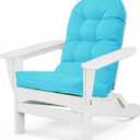 Adirondack Chair Cushion, Waterproof Outdoor Seat Cushions for Patio Furniture, Thick High Back Replacement Pad for Porch Lawn Wicker Dining Desk Chair, Rocking Chair Cushion, Teal, 44x19in