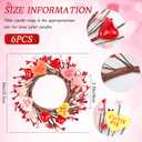 Valentine Candle Rings, 6 Pcs Conversation Heart Decor for Pillar Candles, Red Pink Felt Mini Wreath with Love Messages for Table, Cabinet, Candy Heart Centerpiece, Wedding & Home Decor