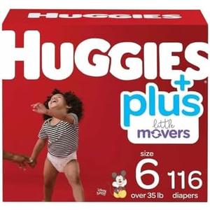 Huggies Plus Diapers, Size 6 (35+ Pounds), 116 Count