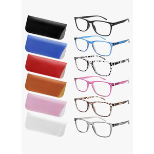 6 Pack Reading Glasses for Women Men, Spring Hinge Eyeglasses Blue Light Blocking Anti Eyestrain Computer Readers  1.75