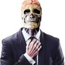Full Head Skull Mask, Scary Skeleton Latex Helmet Costume Mask for Cosplay, Halloween, Dance, Carnival, Masquerade, Party