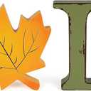 Fall Thanksgiving Decorations for Home, 4 Pcs Wooden Table Decor, Vintage Farmhouse Autumn Harvest Signs for Mantel, Shelf, Tiered Tray, Kitchen Tabletop, Entryway