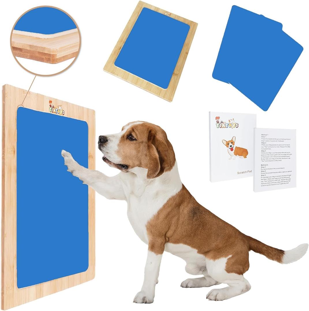 Nail Filing Board for Dogs - Ergonomic Dog Nail Board Scratch Pad for Safe & Gentle Pet Grooming, Scratch Pad for Dogs with Foam Layer, 2 Extra Sandpapers  Dog File Board for Dogs (Blue)