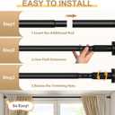 2Pack Black Tension Curtain Rod 41-126 In,Outdoor Curtain Rod